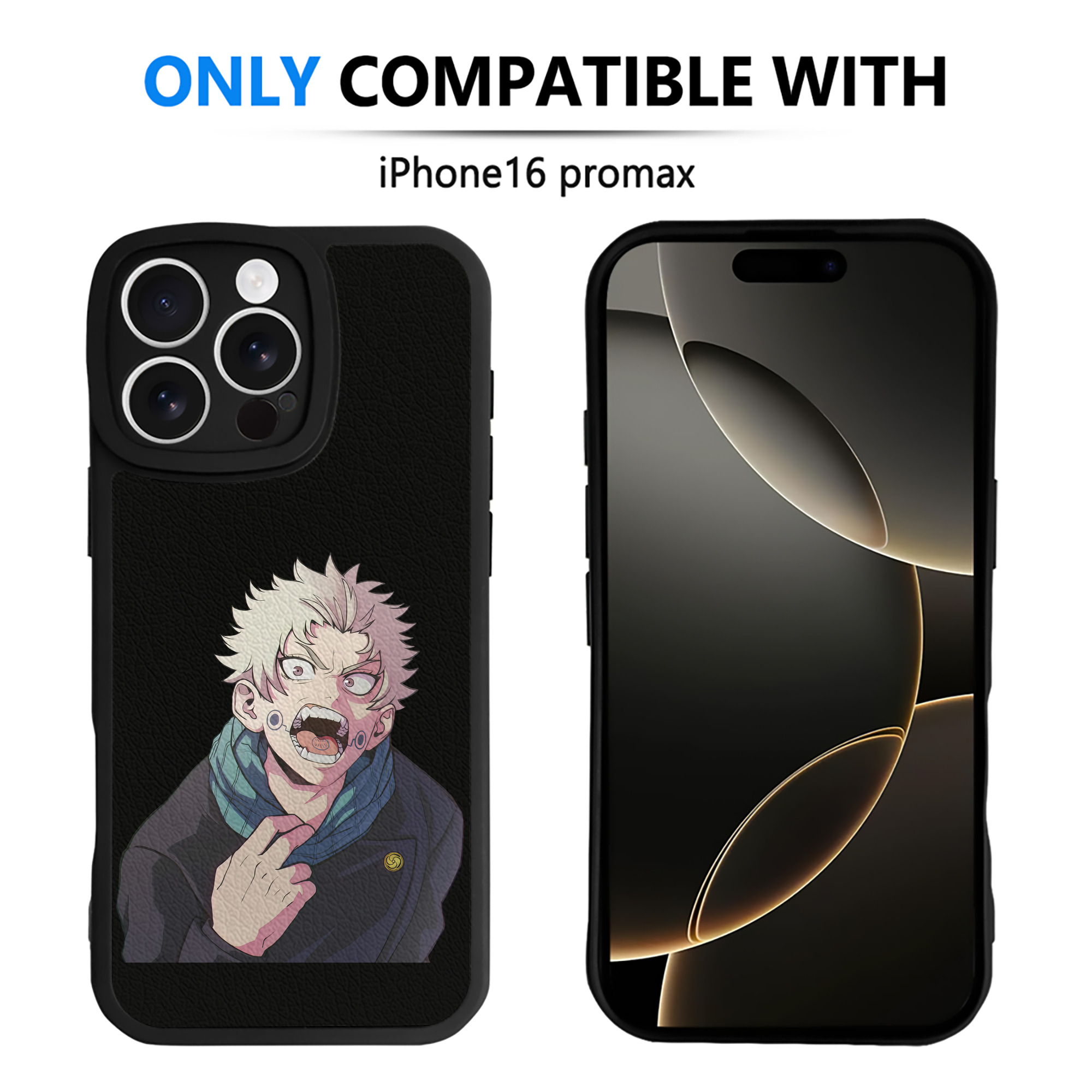 （画像用） 呪術廻戦 Jujutsu Kaisen 【iPhone 16シリーズ対応】シリコンスマホケース（レザー調） 材質：シリコン